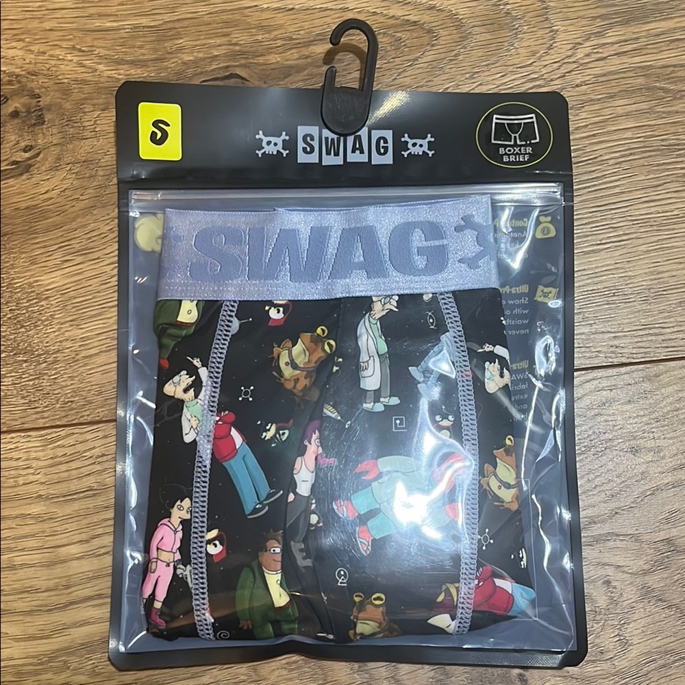 SWAG FUTURAMA Black Boxer Briefs with Cartoon Print